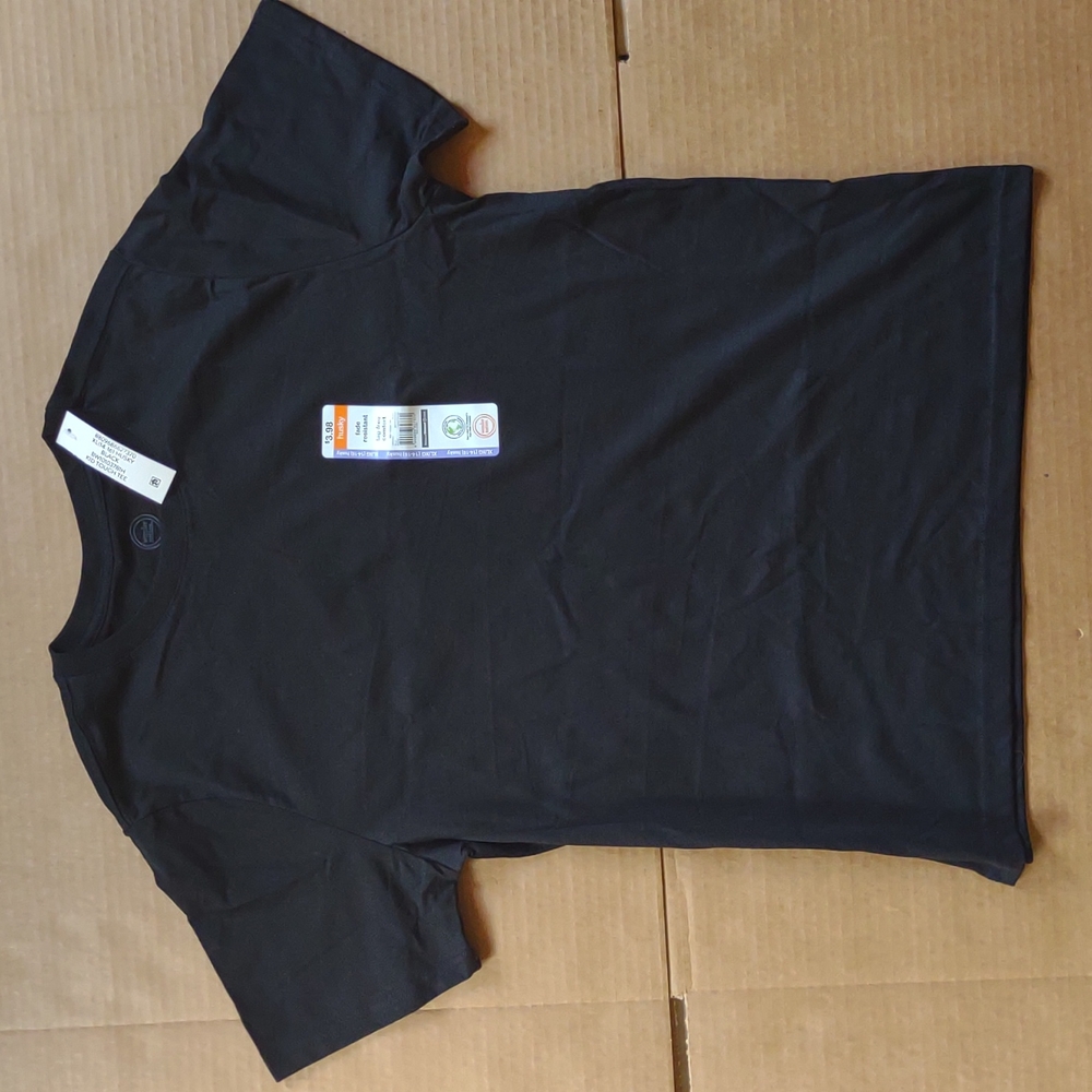 wonder nature Black CottonBlend Shirt Big Boys Husky Size XL 14-16 (Extra Large)